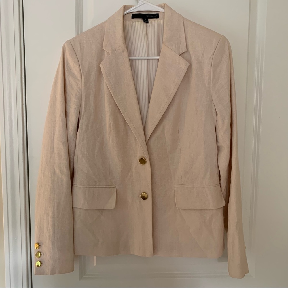 Harve’ Benard Pink Linen Blazer with Gold Buttons